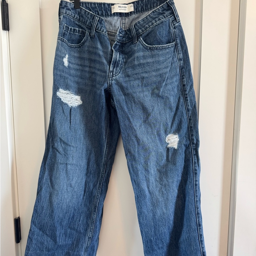 Hollister Ripped Mid-Rise Blue Denim Jeans